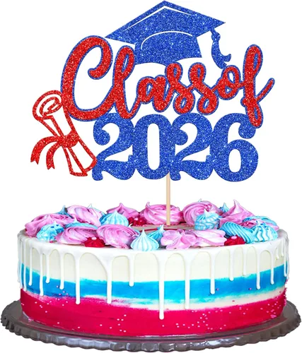 Miniatura 7 de 1 pieza de decoración de pastel de graduación de niña de tacón alto con tapa de graduación con purpurina 2024, selección de pastel de graduación Oro
