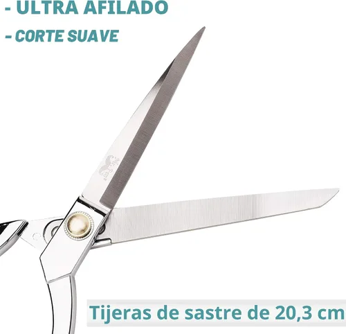 Miniatura 3 de Mr. Pen Tijeras de metal, 8 pulgadas, acero al carbono, tijeras de costura y tela resistentes, tijeras de sastre Tijeras de costura y tela
