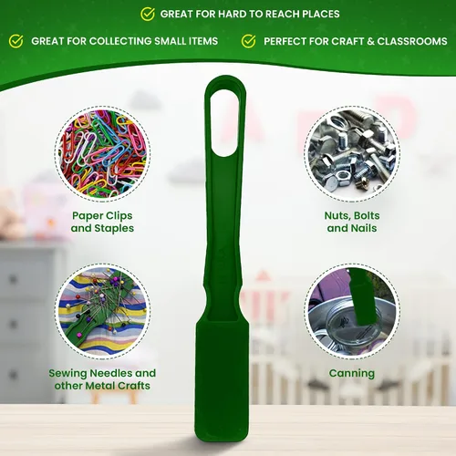 Miniatura 6 de MR CHIPS Varita magnética de bingo mejorada hecha en Estados Unidos y 200 piezas de chips de plástico verde de 3/4 pulgadas con anillos de metal