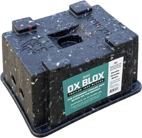 OX BLOX - Bloque de gato de remolque resistente, fabricado en Estados Unidos, capacidad de 10,000 libras, súper fuerte y duradero, bloques de gato