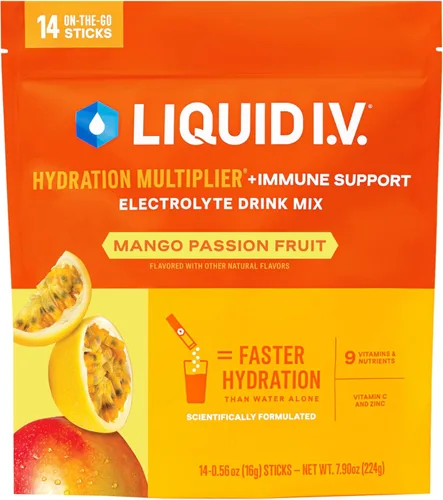 Miniatura 7 de Liquid I.V.® Multiplicador de hidratación+apoyo inmunológico - Mandarina Mezcla de bebida en polvo con electrolitos 1 paquete (14 porciones)