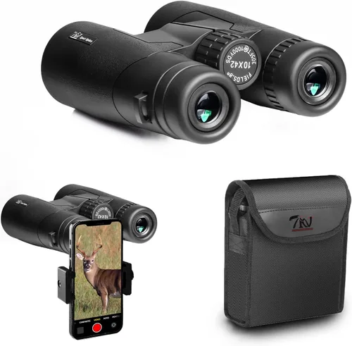 TRV Prismáticos de alta potencia de 10 x 42 para adultos con prisma Bak7 y revestimiento BMC, binoculares para observación de aves, senderismo,