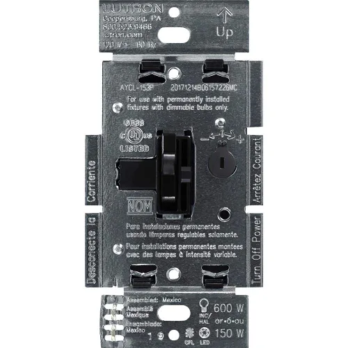 Miniatura 18 de Lutron Ariadni/Toggler LED+ Interruptor Regulador de Luz para LED Regulable, Halógeno e Incandescente Interruptor Dimmer, 150W, Unipolar/3-Vías