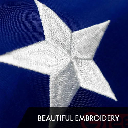 Miniatura 3 de G128 Bandera de EE.UU. 8x12 pies Serie ToughWeave con estrellas bordadas de 300D poliéster Bandera del país, estrellas bordadas, rayas