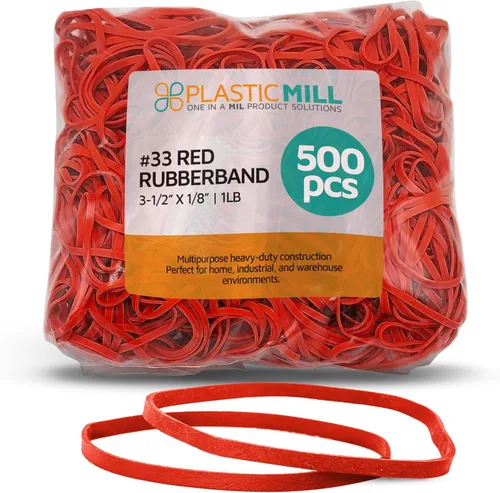 Miniatura 14 de PlasticMill Bandas de goma verde oscuro tamaño 33 (3 1/2" x 1/8") - #33 Bandas de goma de colores suministros de oficina - Bandas fuertes