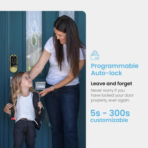 Miniatura 6 de Lockly Vision Smart Lock con timbre de video HD, cerradura de puerta de huellas dactilares para puerta delantera, teclado de pantalla táctil
