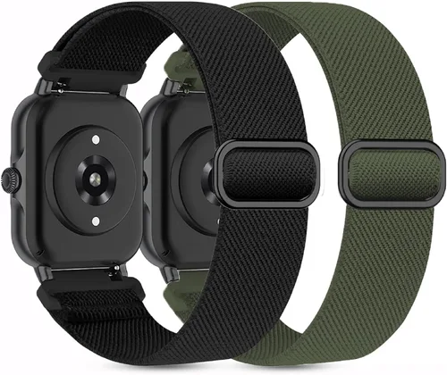 Paquete de 2 correas elásticas de nailon compatibles con Amazfit Active 2/Active 3 Premium/Active, correas deportivas de repuesto suaves de 0.787