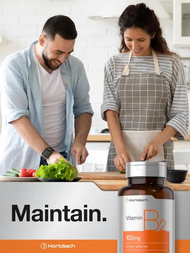Miniatura 7 de Horbäach Vitamina B2 100 mg 180 cápsulas Suplemento de riboflavina Sin OMG y sin gluten