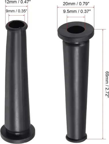 Miniatura 2 de uxcell Cable protector de arranque de cable manguera de goma 2.717 in longitud negro 5 piezas