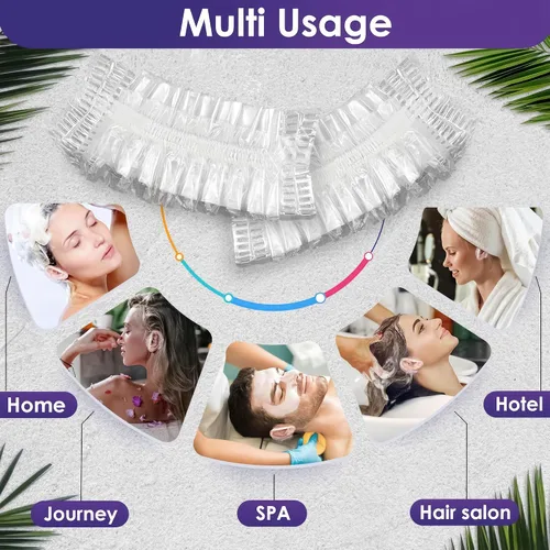 Miniatura 8 de 100 piezas de cubiertas para los oídos para la ducha - Cubiertas desechables para los oídos para secador de pelo - Fácil de estirar, resistente al
