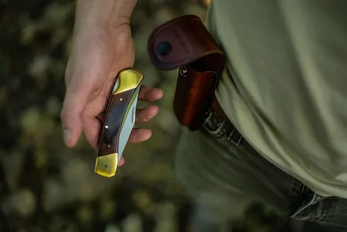 Miniatura 4 de Uncle Henry LB7 Bear Paw - Cuchillo de bolsillo tradicional con punta de clip de 3.7 pulgadas, hoja SS de alto carbono, mango de madera, refuerzos