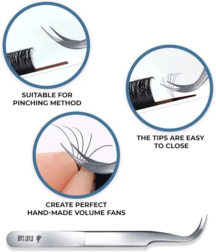 Miniatura 5 de Stacy Lash STL-8 Pinzas de extensión de pestañas curvas/Herramienta separadora de pestañas/Suministros para aislamiento de pestañas postizas Stl-8