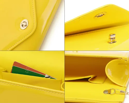 Miniatura 7 de Bolso de la noche de las mujeres del caramelo brillante del bolso del sobre de la charola para el concierto del baile de fin de curso del regalo
