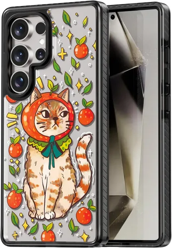 Miniatura 95 de Rosarnnah Funda compatible con Samsung Galaxy S24 Ultra, bonita estética, a la moda, divertida funda con estampado de gatito y gato, duradera a