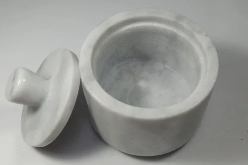 Miniatura 4 de Bodega de sal de mármol con tapa, contenedor de almacenamiento de soporte de sal para mostrador (blanco)