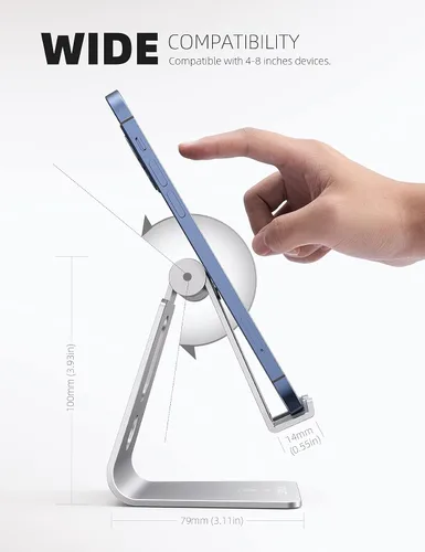 Miniatura 5 de Lamicall Soporte de teléfono universal ajustable., Plateado