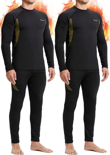 Miniatura 3 de romision 2 Pack Thermal Underwear for Men Long Johns Fleece Lined Hunting Gear Bottom Top Set Base Layer Cold Weather XS-4XL