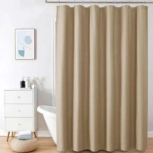 Miniatura 27 de OVZME Berry - Cortina de ducha extralarga verde de 96 pulgadas, cortina de baño de tela con textura en relieve 3D, cortina de baño grande para Verde