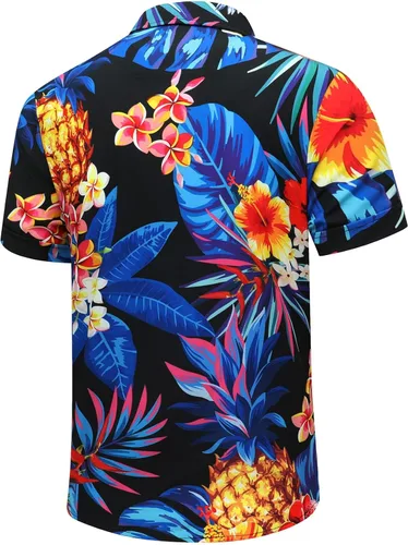 Miniatura 5 de SheLucki - Camisa hawaiana para hombre, unisex, de manga corta, con botones, para la playa y el verano, ropa casual estampada con sombra de palmas