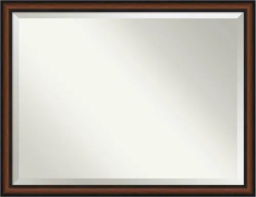 Miniatura 21 de Amanti Art Espejo de baño marrón para sobre el fregadero, espejo rectangular de tocador rectangular de nogal Harvard de 25 x 21 pulgadas, marco