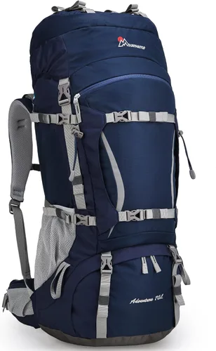 MOUNTAINTOP 70L - Mochila con marco interno para camping, senderismo, mochila para hombres y mujeres con cubierta de lluvia Zafiro azul-70l
