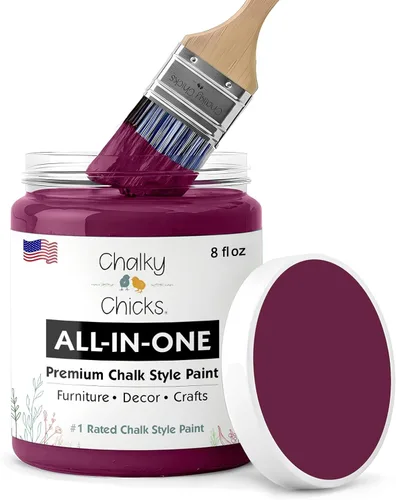 Miniatura 122 de Chalky Chicks - Pintura mate a la tiza, no requiere lijado, 4 onzas líquidas, color gris oscuro (Gun Metal Gray), para muebles, pintura sin Gris
