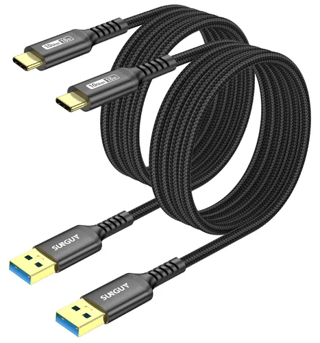 Miniatura 25 de SUNGUY Cable USB C para Android Auto de 10 Gbps, 1.5 pies 3A USB 3.1 Gen 2, carga rápida y transferencia de datos, cable USB C CarPlay, compatible