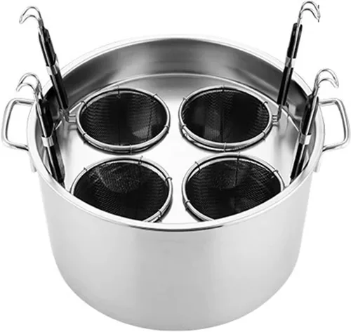 Miniatura 10 de UTOYA Stainess - Olla de acero para pasta con insertos, olla de cocina con divisor y colador, olla de inducción resistente, inducción, cerámica