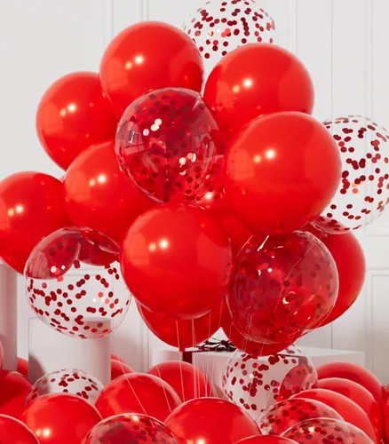 Miniatura 10 de AULE - Globos de fiesta (42 unidades), diseño de globos de látex y confeti y cintas de 64 ft, 12 pulgadas, set de decoración
