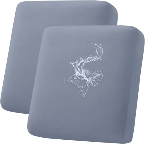Miniatura 38 de hyha Fundas de cojín impermeables para sofá, funda elástica para asiento de sofá para perro, lavable, antideslizante, impermeable, fundas de cojín
