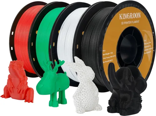 Miniatura 27 de Filamento para impresora 3D Kingroon PLA, 10 carretes, precisión dimensional +/- 0.02 mm, carrete de 10 kg (22 libras), 1.75 mm, negro