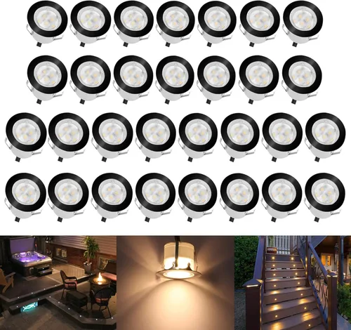 Miniatura 17 de lámpara LED decorativa de bajo voltaje de 1 vatio, impermeable, para exteriores, patio, jardín, escaleras Blanco cálido