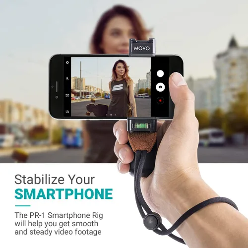 Miniatura 4 de Movo Kit de vlogging para teléfono inteligente para iPhone con micrófono de escopeta, mango de agarre, correa de muñeca para teléfonos inteligentes