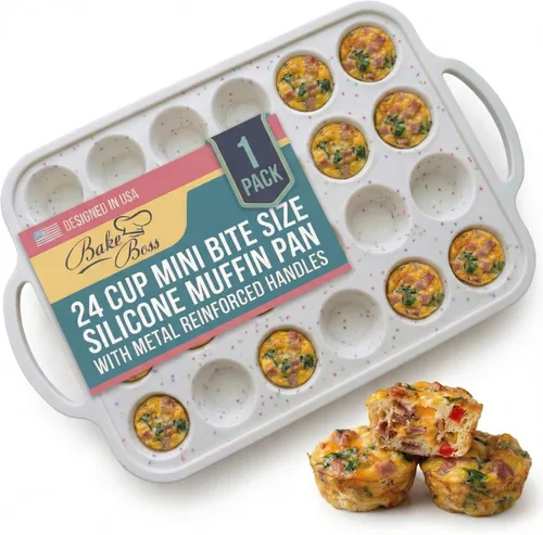 Miniatura 16 de BAKE BOSS Molde de Silicona Confetti para Muffins Jumbo de 6 Cavidades–Moldes Antiadherentes para Cupcakes para Hornear, Moldes de Silicona Grandes