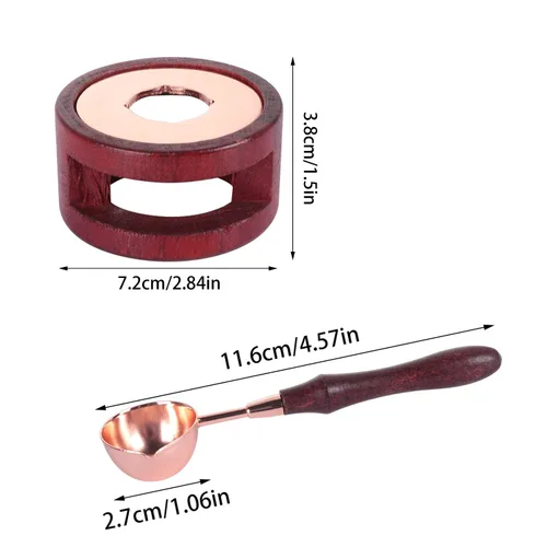 Miniatura 2 de Calentador de sello de cera, sellador de cera, horno de fusión con cuchara de fusión para sellar sobre de letras de sello