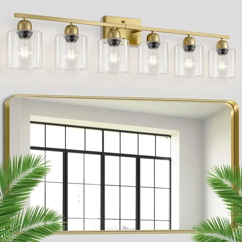 Miniatura 14 de Luz de baño de níquel cepillado, Luz de tocador de baño de 2 luces de níquel cepillado, Lámpara de tocador con pantallas de vidrio esmerilado blanco