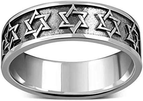 Miniatura 2 de Anillo de plata de ley 925 Judaica estrella de David
