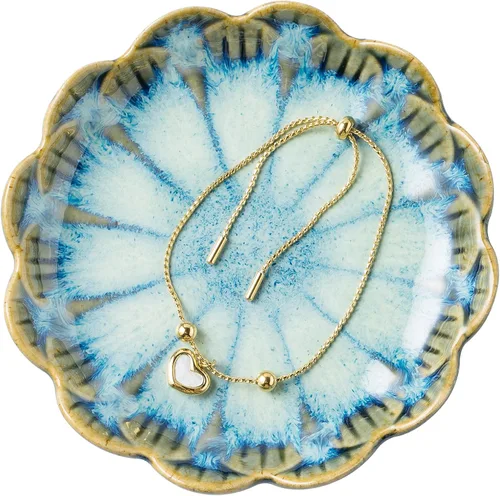 Bandeja para joyas, plato para anillos, bandeja de cerámica para baratijas, cuenco para llaves, plato decorativo, para amigos, hermanas, hija, madre