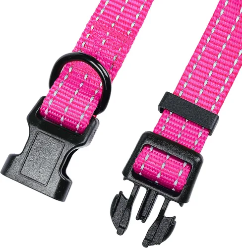 Miniatura 7 de Mile High Life Collar para perro Collares reflectantes de nailon para perros Collares ligeros para cachorros Collares rosados para perros 3