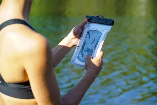 Miniatura 2 de geckobrands Bolsa seca flotante para teléfono, bolsa impermeable y flotante, se adapta a la mayoría de los modelos de iPhone y Samsung Galaxy Rosa