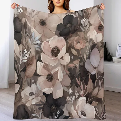 Miniatura 7 de Manta decorativa moderna de flores de acuarela, manta floral de primavera y verano, manta de 30 x 40 pulgadas, súper suave y acogedora para sofá