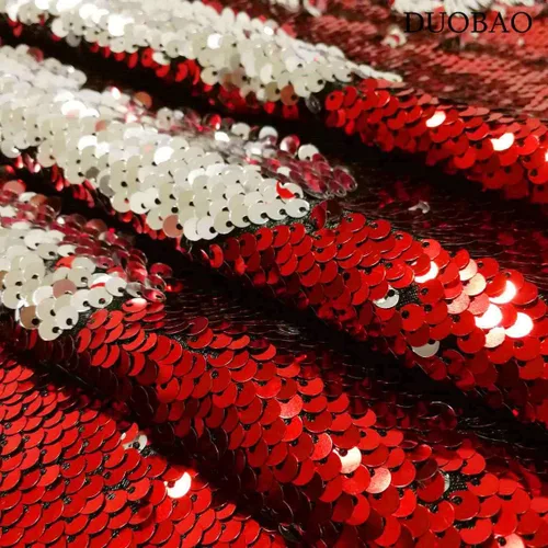 Miniatura 10 de DUOBAO Tela de Lentejuelas Reversibles con Efecto Flip - 0.5 Yarda de Lentejuelas de Sirena de Morado a Dorado, Material de Costura Brillante DIY