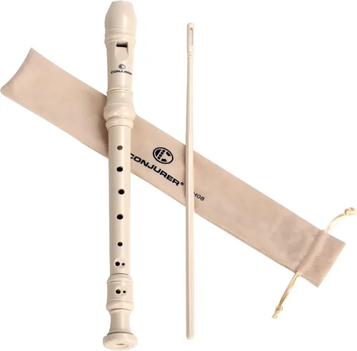 Miniatura 11 de CONJURER Grabadora soprano para niños y estudiantes, 10 unidades, flauta alemana de 8 agujeros, para principiantes, con varilla de limpieza y bolsa