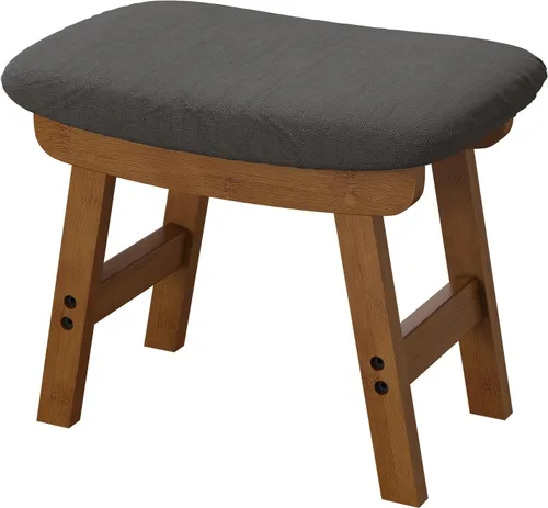 Miniatura 8 de viewcare Reposapiés otomano pequeño, taburete negro - Taburete de pie de madera para sala de estar, dormitorio y cocina