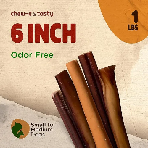 Miniatura 2 de chew-e&tasty Golosinas masticables para perros de grado prémium de 6 pulgadas, de un solo ingrediente, de larga duración, con alto contenido