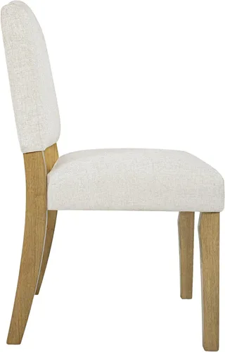 Miniatura 25 de Homepop Silla de comedor con detalles festoneados, sillas de comedor Parsons tapizadas, muebles decorativos para el hogar, tejido gris claro