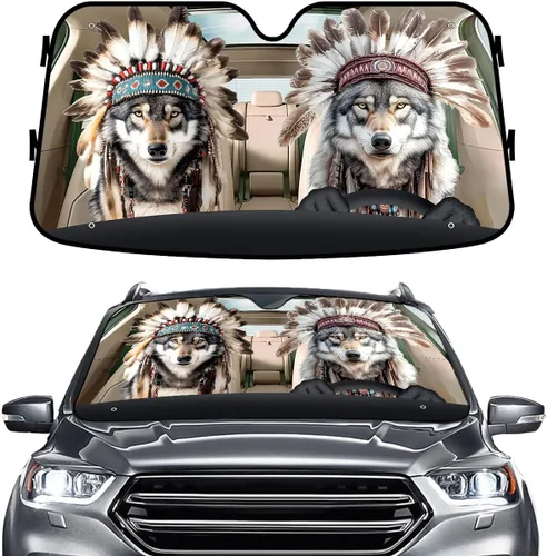Miniatura 72 de GENANY - Cubierta de parabrisas de flamenco para automóvil, SUV, camión (55 x 30 pulgadas), protector térmico plegable, persianas para ventanas
