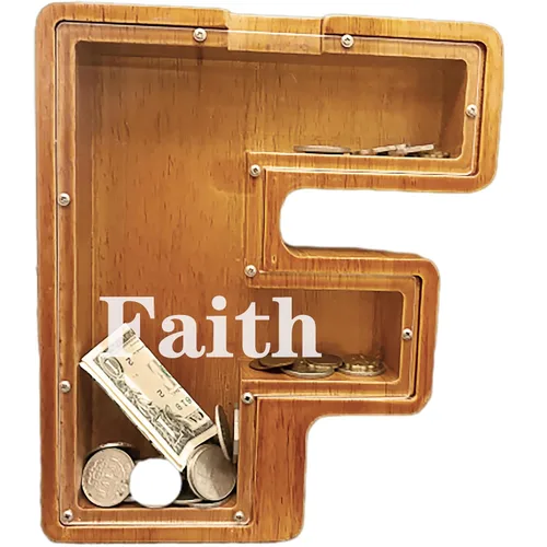 Miniatura 20 de Alcancia personalizada grande de madera con letras, alcancía para monedas, alcancía personalizada con nombre, puede ser utilizada como regalo de J