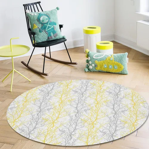 Miniatura 4 de Forest Branch - Alfombra redonda de 4 pies, lavable para interiores y exteriores, para dormitorio, cocina, baño, sala de estar, comedor, lavandería