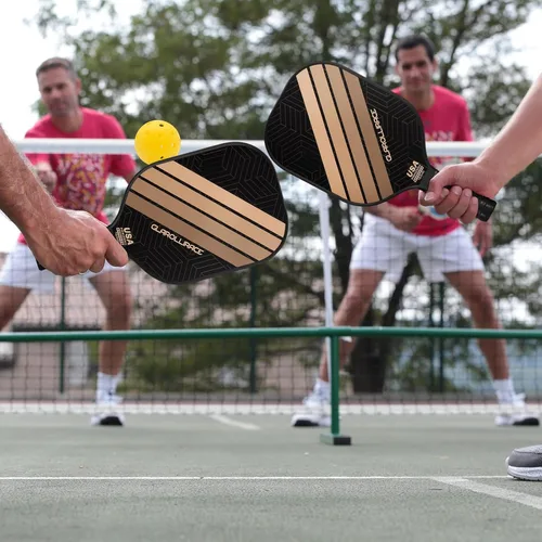 Miniatura 6 de Juego de 2 palas de pickleball 4 raquetas de pickleball, juego de pickleball aprobado por USAPA, superficie de fibra de vidrio fibra de carbono